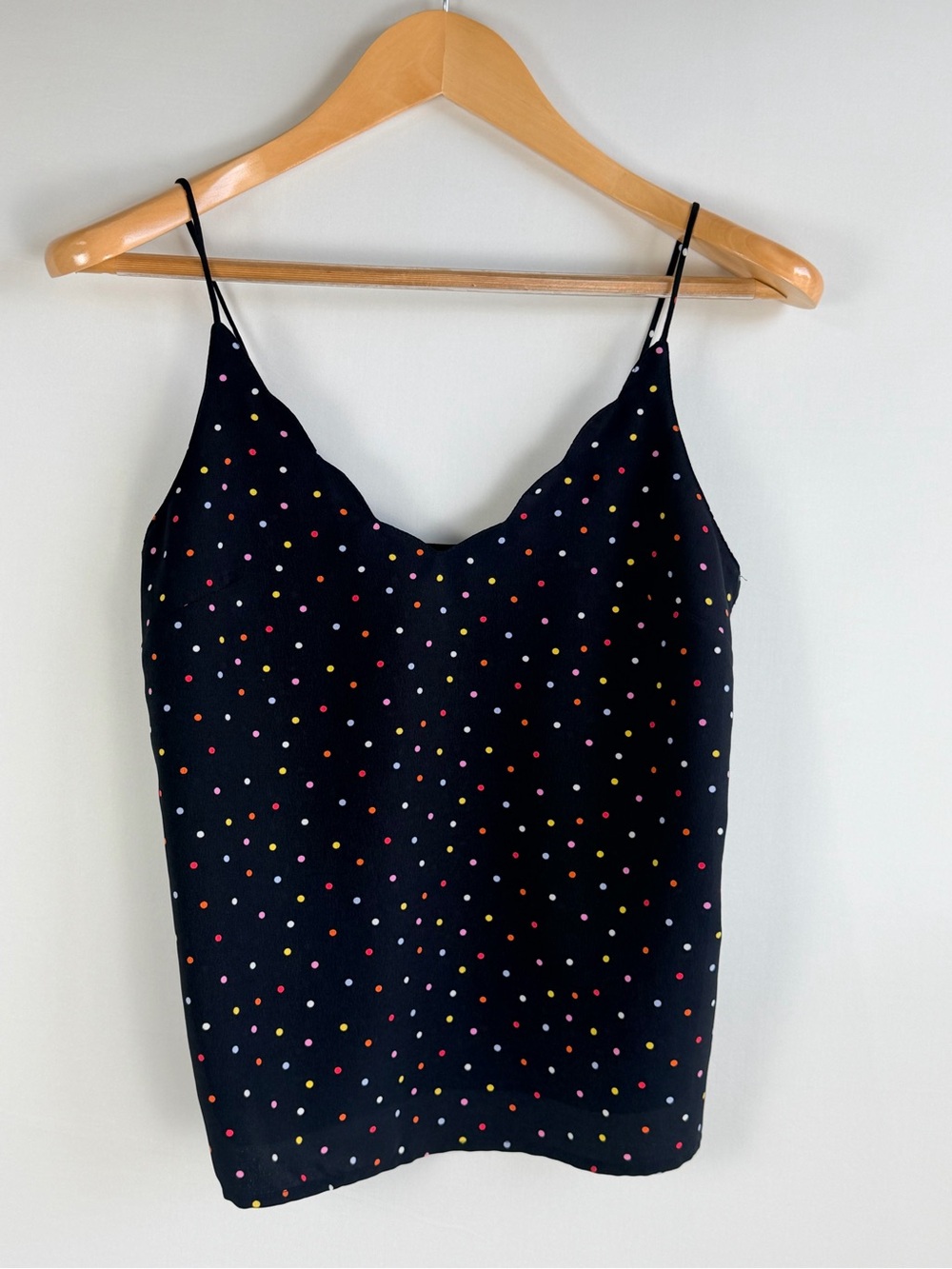 Topshop Black Multicolor Polka Dot Cami Tank Top US Size 2